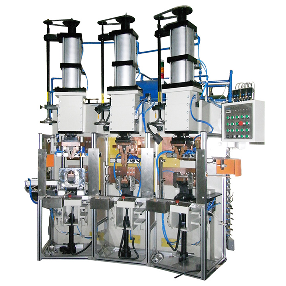 壓縮機銅管與殼體三工位中頻點焊機