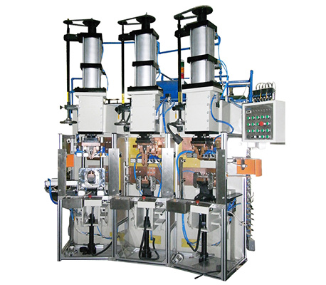 壓縮機(jī)銅管與殼體三工位中頻點(diǎn)焊機(jī)